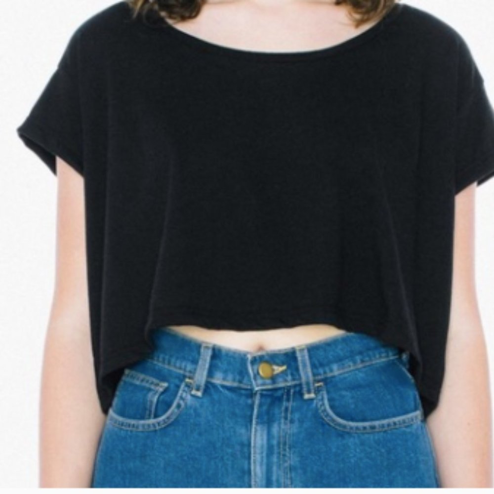 American Apparel Black Crop Top